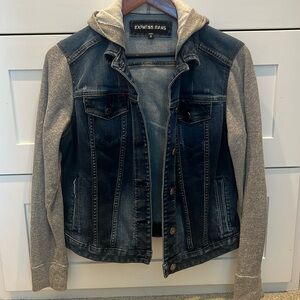Express Jean jacket with gray sleeves size medium